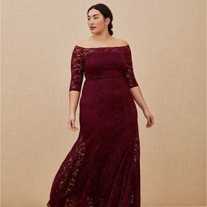 TORRID - SPECIAL OCCASION LACE OFF SHOULDER DRESS